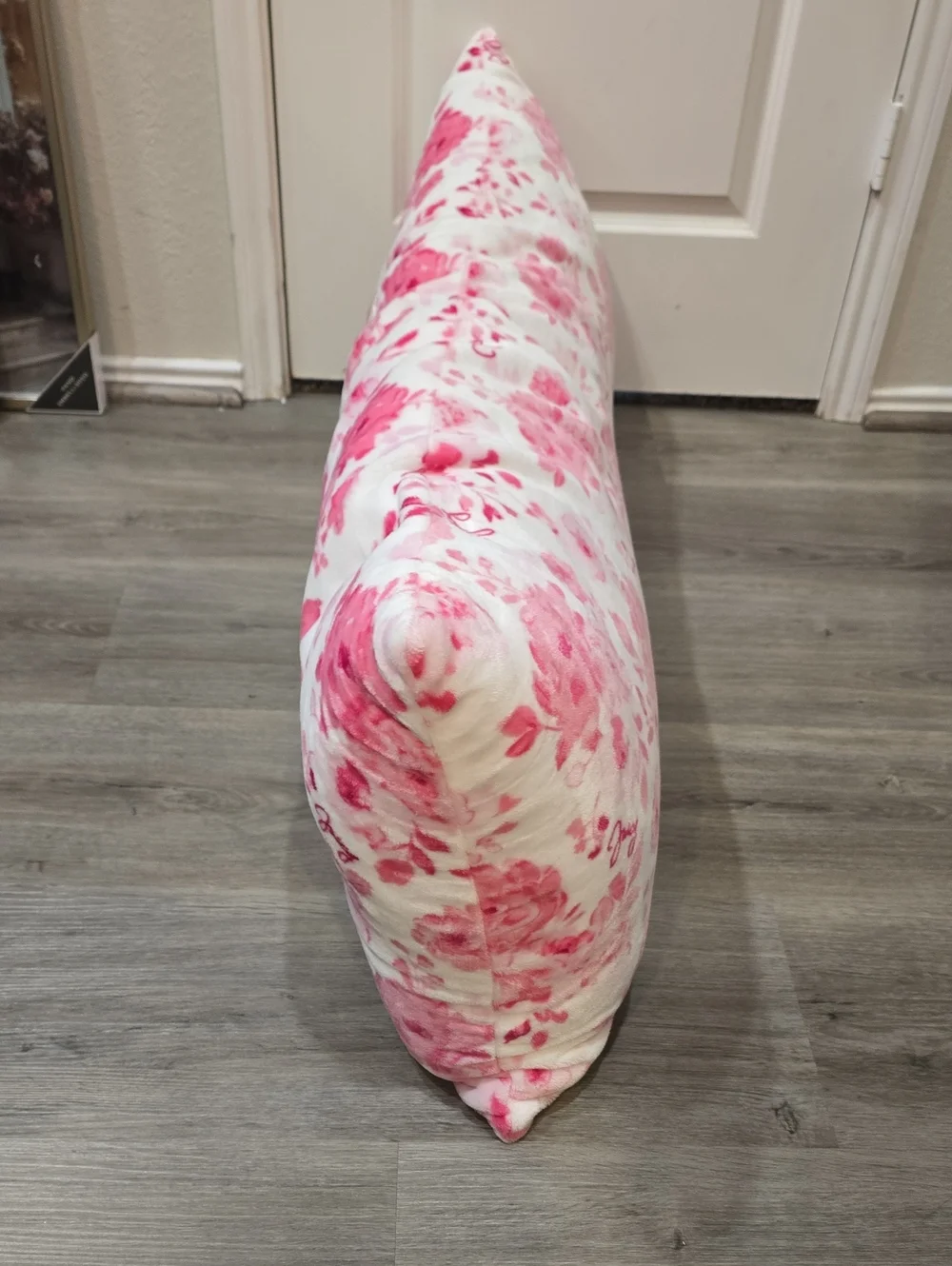 Juicy Couture Home Decorative Floral Print Plush Body Pillow